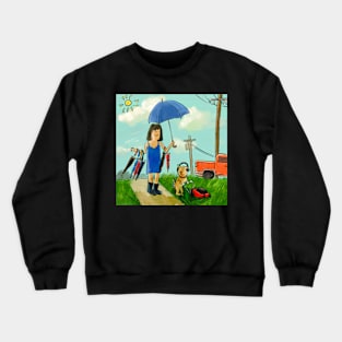 Dog and Ms. Umbrella Crewneck Sweatshirt